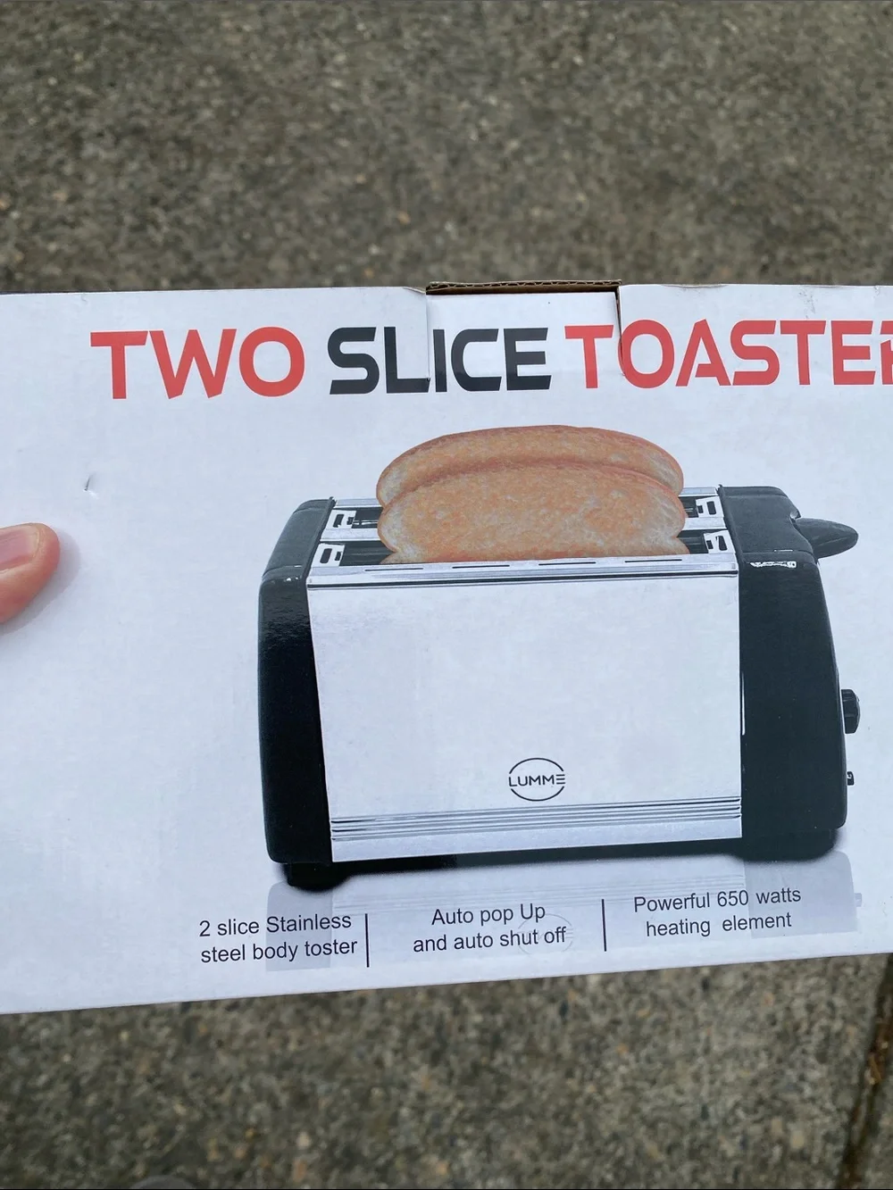 New Lumme  Two-Slice Stainless Steel Toaster - Silver & Black